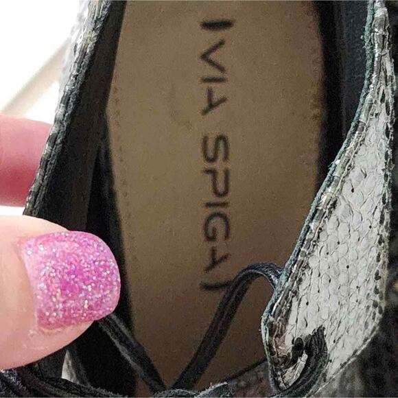 VIA SPIGA Womens Vibe2 Snake Print 231438 Leather Lace Up Booties Shoe‎ Size 9.5 - Picture 6 of 13